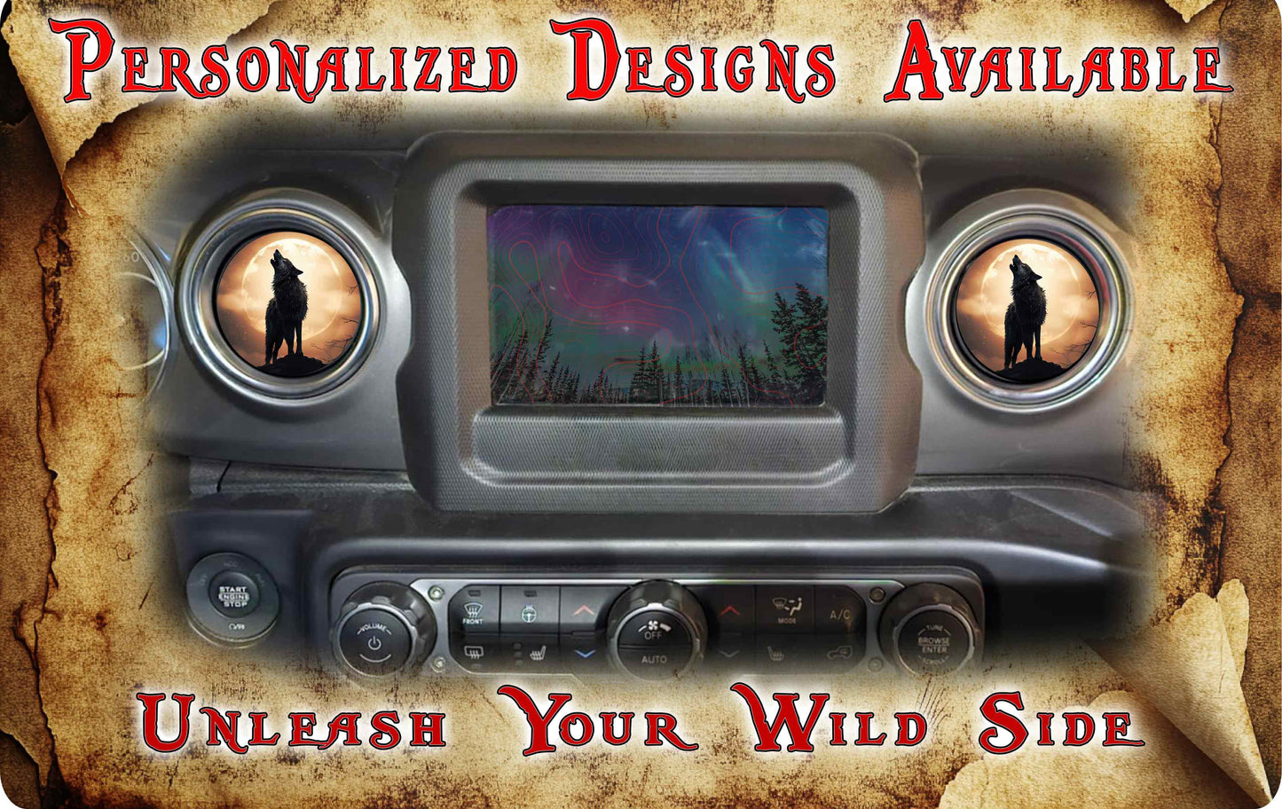 Steering wheel decal Wolf orange moon 226
