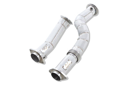 S58 3.5'' Maxflow Downpipes w/ Heatshield for G8X M3 M4 & G87 M2 - Yonristic Performance