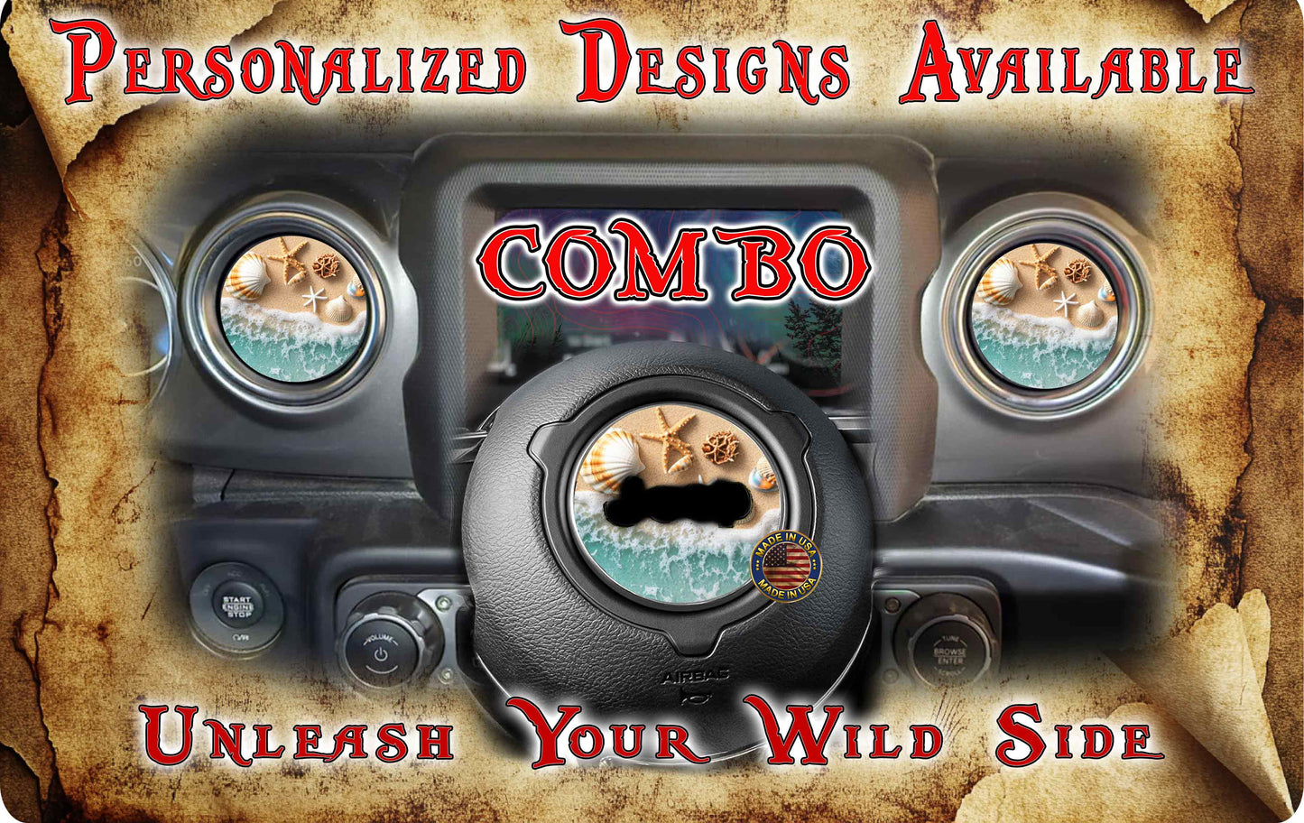 Steering wheel decal Sea shells 193