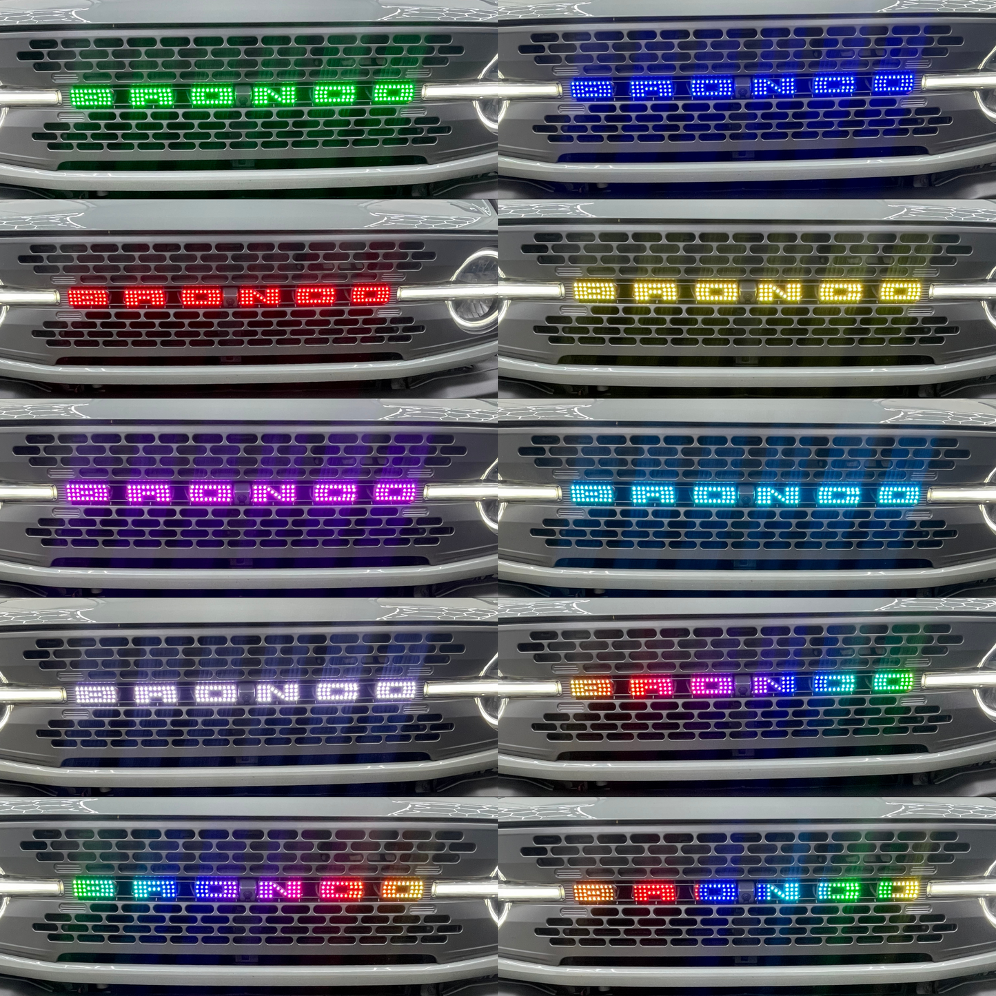 Bronco LED Emblem Letters (Multicolor Flow)