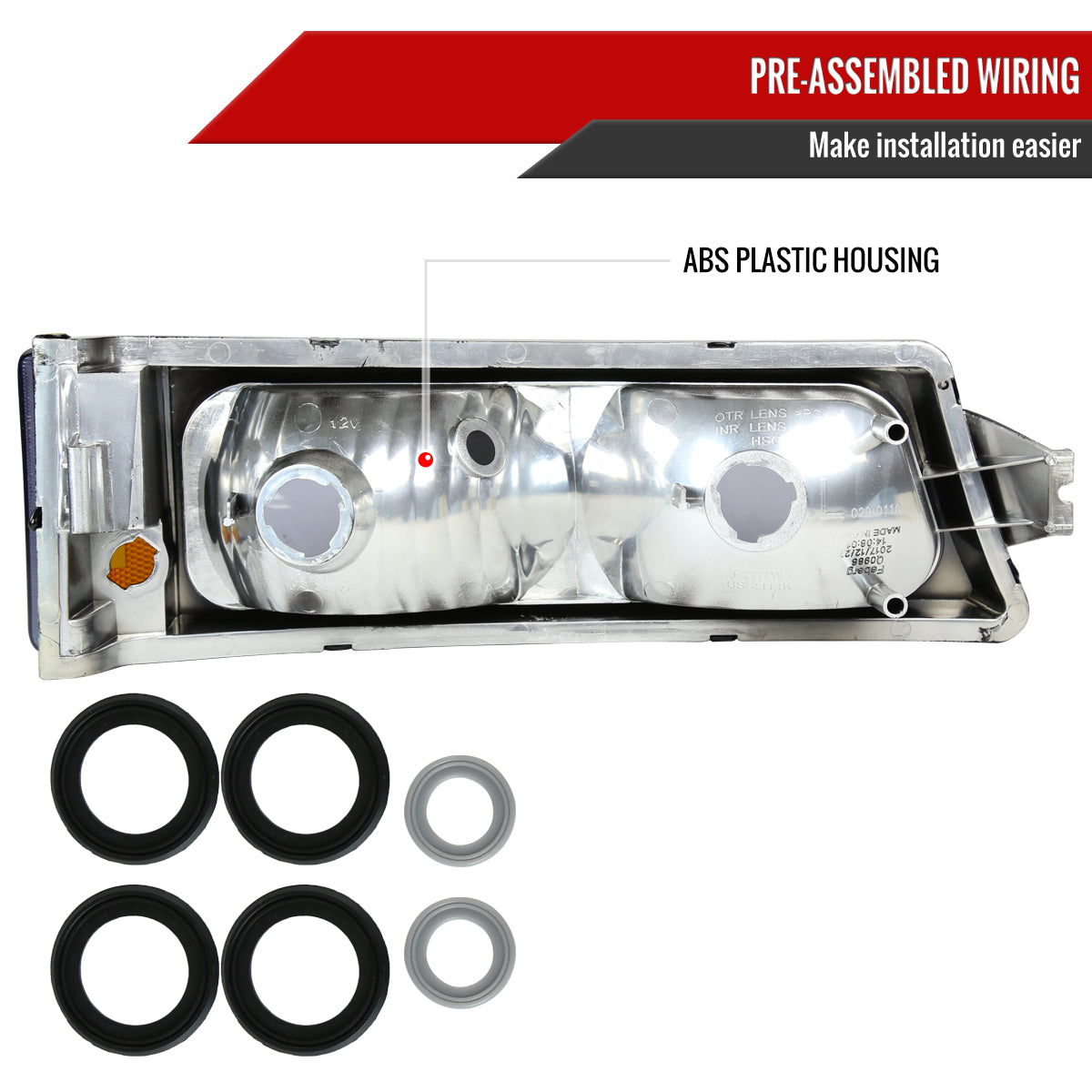 2002-2007 Chevrolet Silverado/Avalanche Bumper Lights (Chrome Housing/Clear Lens)