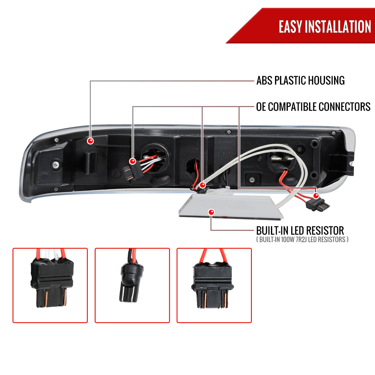 1999-2002 Chevrolet Silverado/ 2000-2006 Tahoe Suburban LED Bumper Lights (Chrome Housing/Clear Lens)