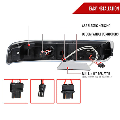 1999-2002 Chevrolet Silverado/ 2000-2006 Tahoe Suburban LED Bumper Lights (Chrome Housing/Clear Lens)
