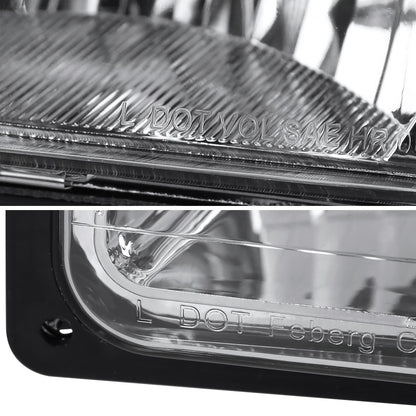1988-1993 Chevrolet C/K Blazer/Tahoe/Silverado/Suburban GMC Sierra/Yukon Factory Style Headlights, Bumper Lights, & Corner Lights Set (Chrome Housing/Clear Lens)