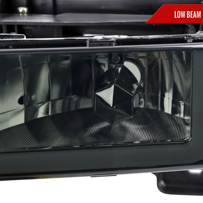 1988-1993 Chevrolet/GMC C10 C/K Sierra Tahoe LED Tube Factory Style Headlights with Bumper & Corner Lights (Chrome Housing/Smoked Lens)