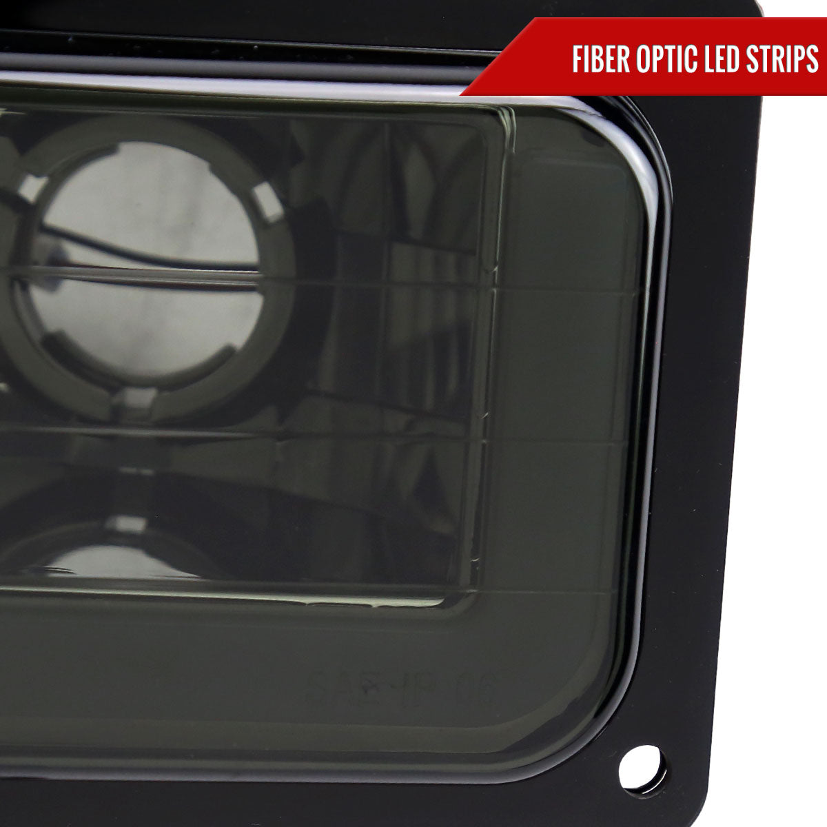 1988-1993 Chevrolet/GMC C10 C/K Sierra Tahoe LED Tube Factory Style Headlights with Bumper & Corner Lights (Chrome Housing/Smoked Lens)