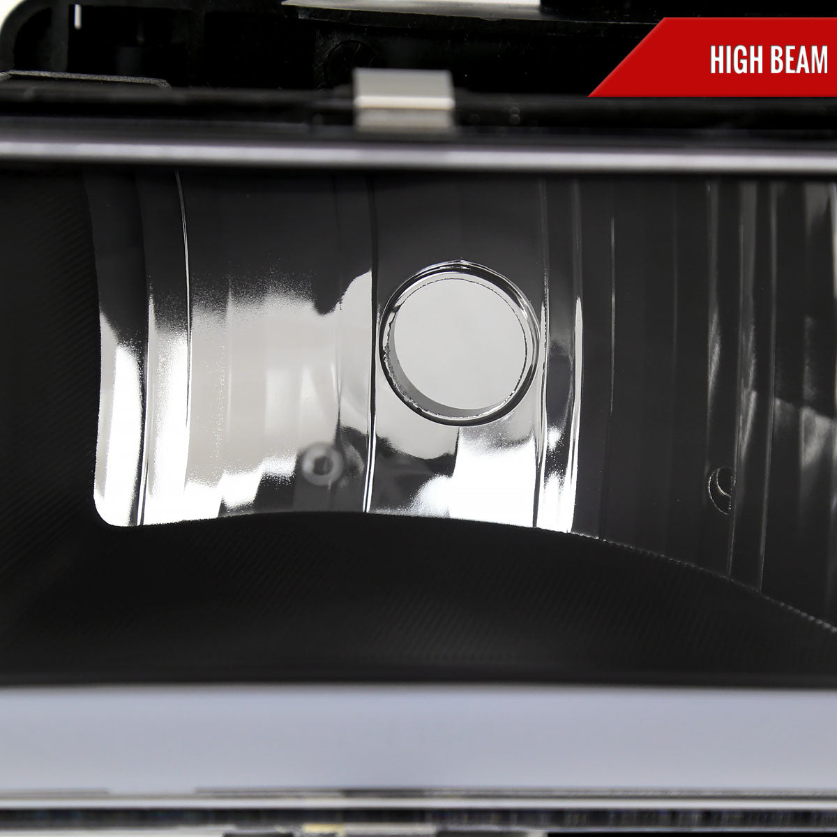 1988-1993 Chevrolet/GMC C10 C/K Sierra Tahoe LED Tube Factory Style Headlights with Bumper & Corner Lights (Matte Black Housing/Clear Lens)