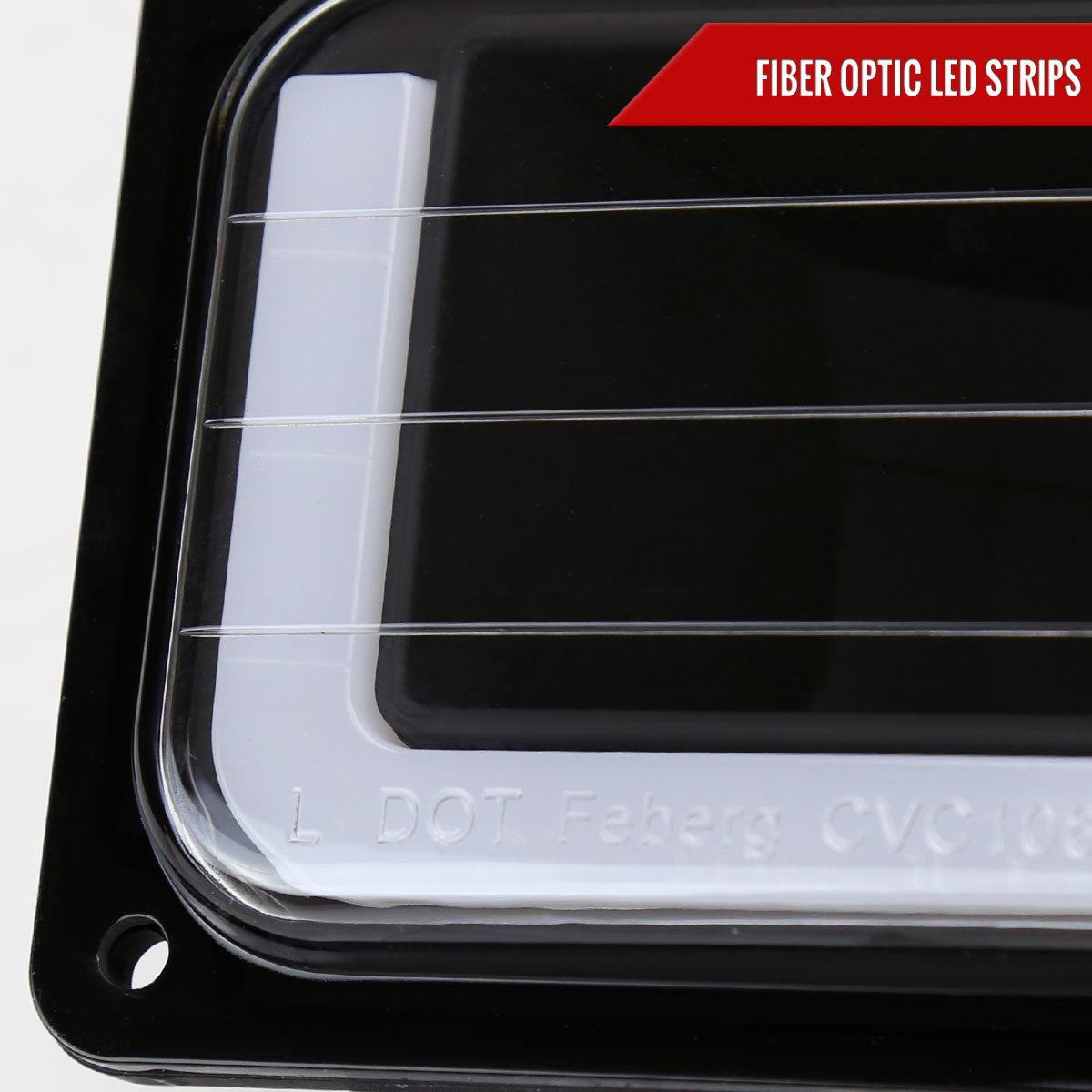 1988-1993 Chevrolet/GMC C10 C/K Sierra Tahoe LED Tube Factory Style Headlights with Bumper & Corner Lights (Matte Black Housing/Clear Lens)