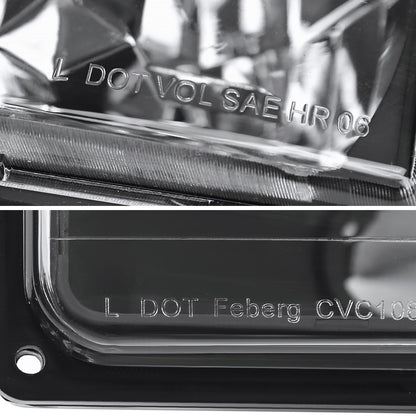 1988-1993 Chevrolet C/K Blazer/Tahoe/Silverado/Suburban GMC Sierra/Yukon Factory Style Headlights, Bumper Lights, & Corner Lights Set (Matte Black Housing/Clear Lens)