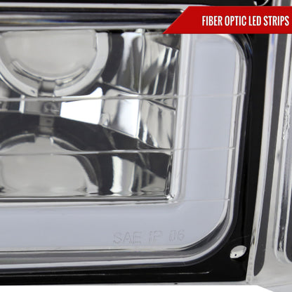 1994-1998 Chevrolet Silverado/Tahoe/Suburban/C10 Factory Style Headlights w/LED Strip and Bumper & Corner Lights (Chrome Housing/Clear Lens)