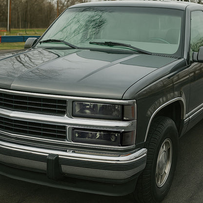 1994-1998 Chevrolet Silverado/Tahoe/Suburban/C10 Factory Style Headlights w/LED Strip and Bumper & Corner Lights (Chrome Housing/Smoked Lens)