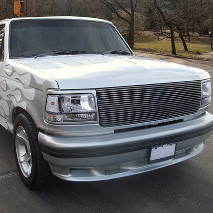 1992-1996 Ford F-150/F-250/F-350/Bronco Factory Style Headlights w/ Bumper & Corner Lights (Chrome Housing/Clear Lens)