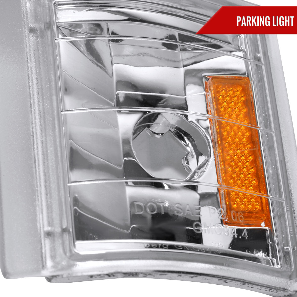 1994-1998 GMC C10/Sierra/Suburban/Yukon Factory Style Headlights w/LED Strip and Bumper & Corner Lights (Chrome Housing/ Clear Lens)