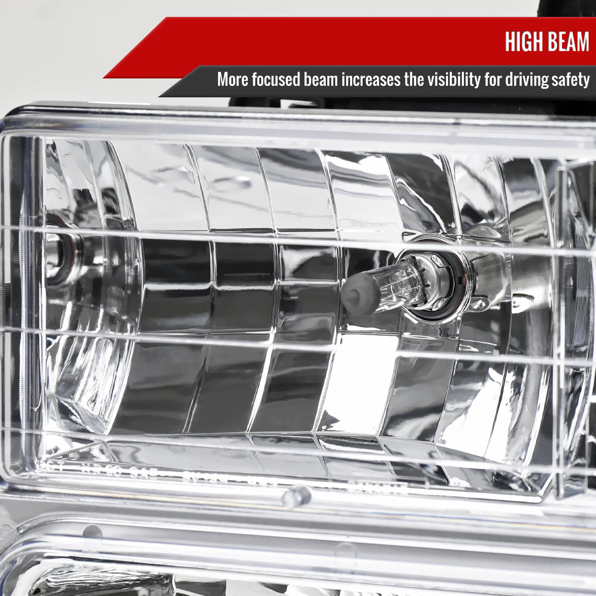 1994-1998 GMC C10/Sierra/Suburban/Yukon Factory Style Headlights w/ Bumper & Corner Lights (Chrome Housing/Clear Lens)