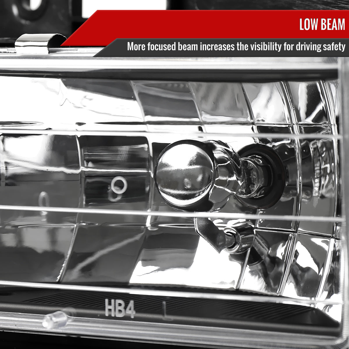 1994-1998 GMC C10/Sierra/Suburban/Yukon Factory Style Headlights w/ Bumper & Corner Lights (Matte Black Housing/Clear Lens)