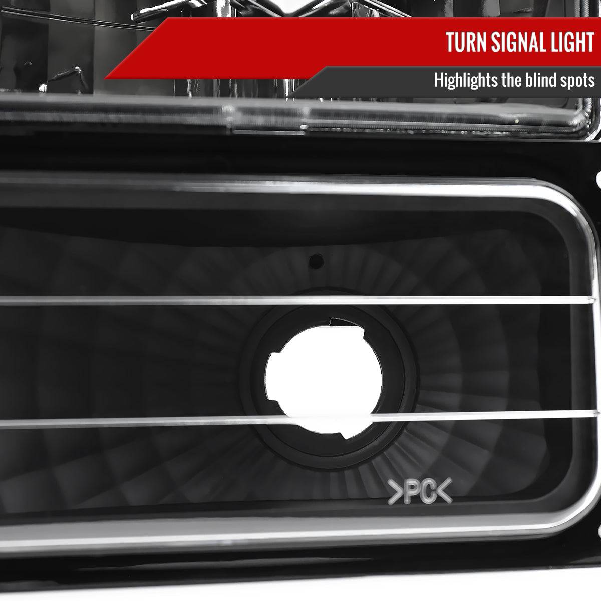 1994-1998 GMC C10/Sierra/Suburban/Yukon Factory Style Headlights w/ Bumper & Corner Lights (Matte Black Housing/Clear Lens)