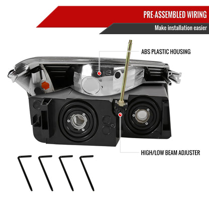 2002-2006 Chevrolet Avalanche 1500/2500 Factory Style Headlights w/ Bumper Signal Lights (Matte Black Housing/Clear Lens)