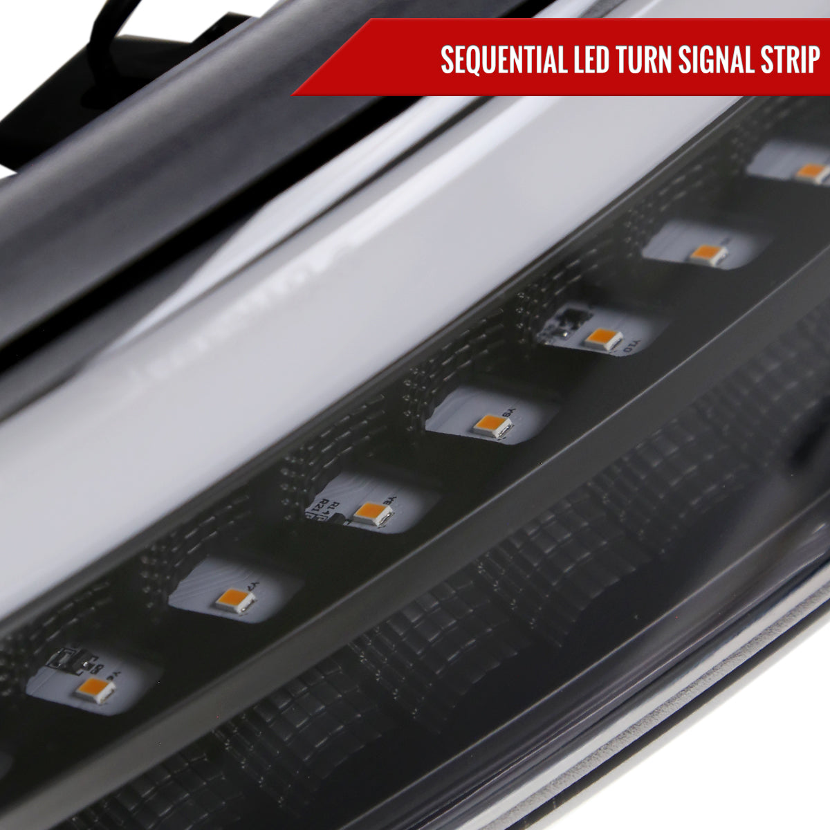 1999-2006 GMC Sierra Denali/2007 Sierra Classic Denali/2000-2006 Yukon/XL Denali Factory Style Headlights with LED Sequential Turn Signal Bumper Lights (Matte Black Housing/Clear Lens)