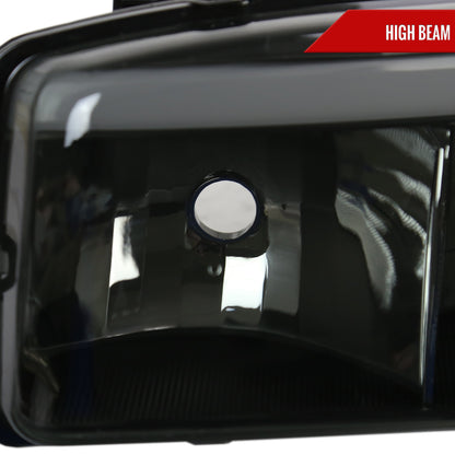1999-2006 GMC Sierra Denali/2007 Sierra Classic Denali/2000-2006 Yukon/XL Denali Factory Style Headlights with LED Sequential Turn Signal Bumper Lights (Matte Black Housing/Smoked Lens)