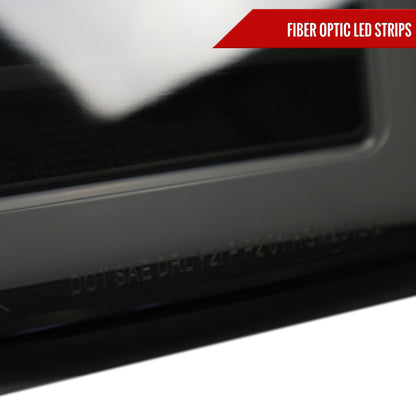 1999-2006 GMC Sierra Denali/2007 Sierra Classic Denali/2000-2006 Yukon/XL Denali Factory Style Headlights with LED Sequential Turn Signal Bumper Lights (Matte Black Housing/Smoked Lens)