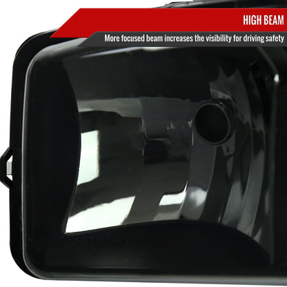 1999-2006 GMC Sierra 1500/2500/3500 Denali/2000-2006 Yukon/Yukon XL Denali Factory Style Headlights and Bumper Lights (Matte Black Housing/Smoked Lens)