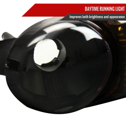 1999-2006 GMC Sierra 1500/2500/3500 Denali/2000-2006 Yukon/Yukon XL Denali Factory Style Headlights and Bumper Lights (Matte Black Housing/Smoked Lens)