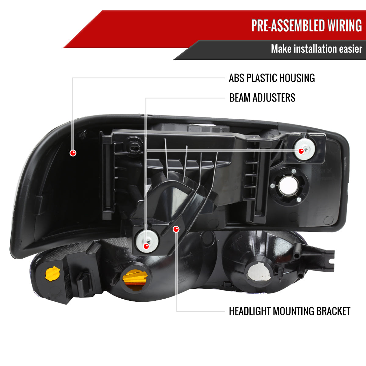 1999-2006 GMC Sierra 1500/2500/3500 Denali/2000-2006 Yukon/Yukon XL Denali Factory Style Headlights and Bumper Lights (Matte Black Housing/Smoked Lens)