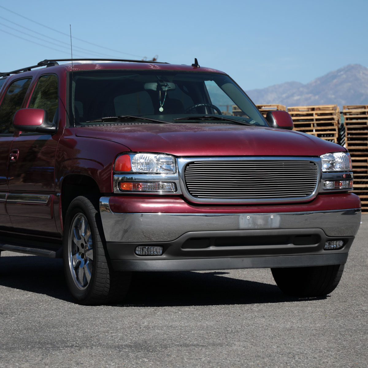 1999-2006 GMC Sierra/2007 Sierra Classic/2000-2006 Yukon/XL Factory Style Headlights and Bumper Lights with Amber Reflector (Chrome Housing/Clear Lens)