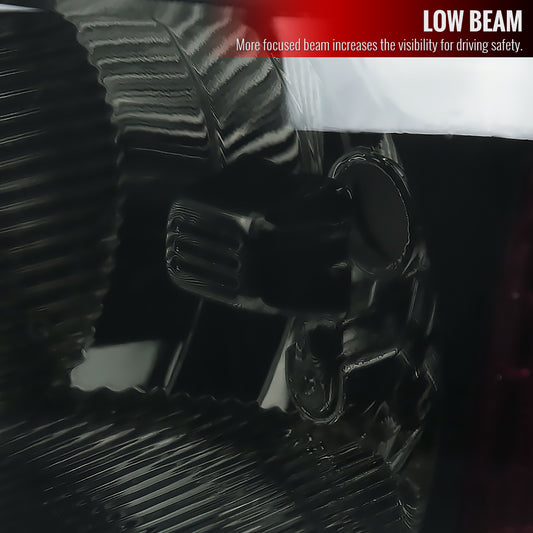 1999-2007 GMC Sierra/ 2000-2006 Yukon/Yukon XL Factory Style Crystal Headlights w/ Amber Reflector & Bumper Lights (Chrome Housing/Smoked Lens)