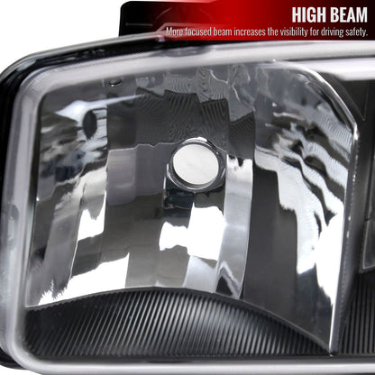 1999-2006 GMC Sierra/2007 Sierra Classic/2000-2006 Yukon/XL Factory Style Headlights and Bumper Lights with Amber Reflector (Matte Black Housing/Clear Lens)