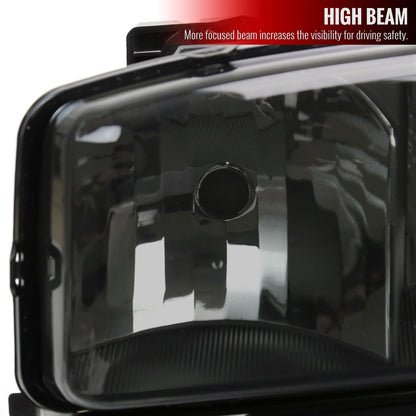 1999-2006 GMC Sierra/2007 Sierra Classic/2000-2006 Yukon/XL Factory Style Headlights and Bumper Lights with Amber Reflector (Matte Black Housing/Smoked Lens)