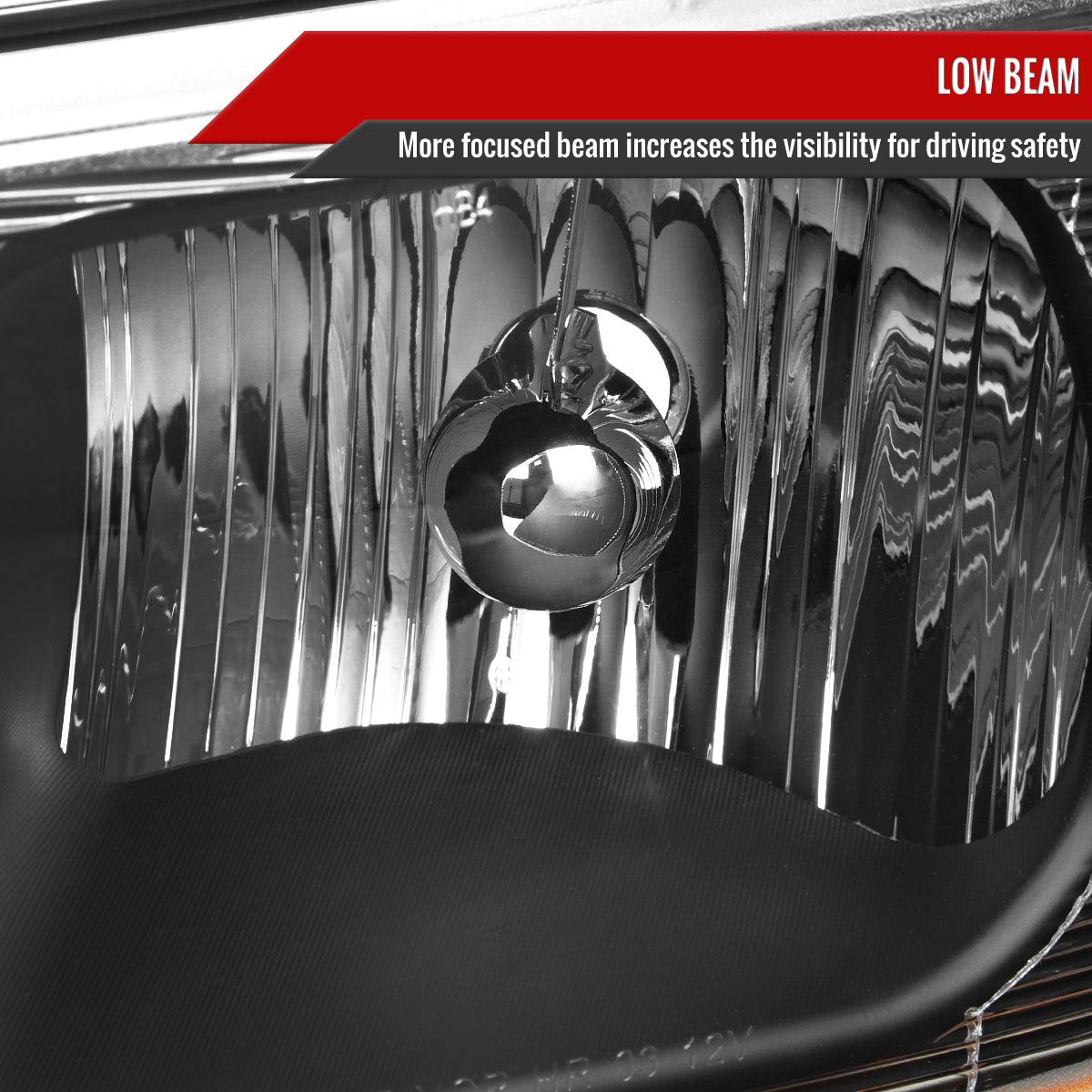 2003-2023 Chevrolet Express/GMC Savana Factory Style Headlights w/ Amber Lens Bumper Lamp (Black Housing/Clear Lens)