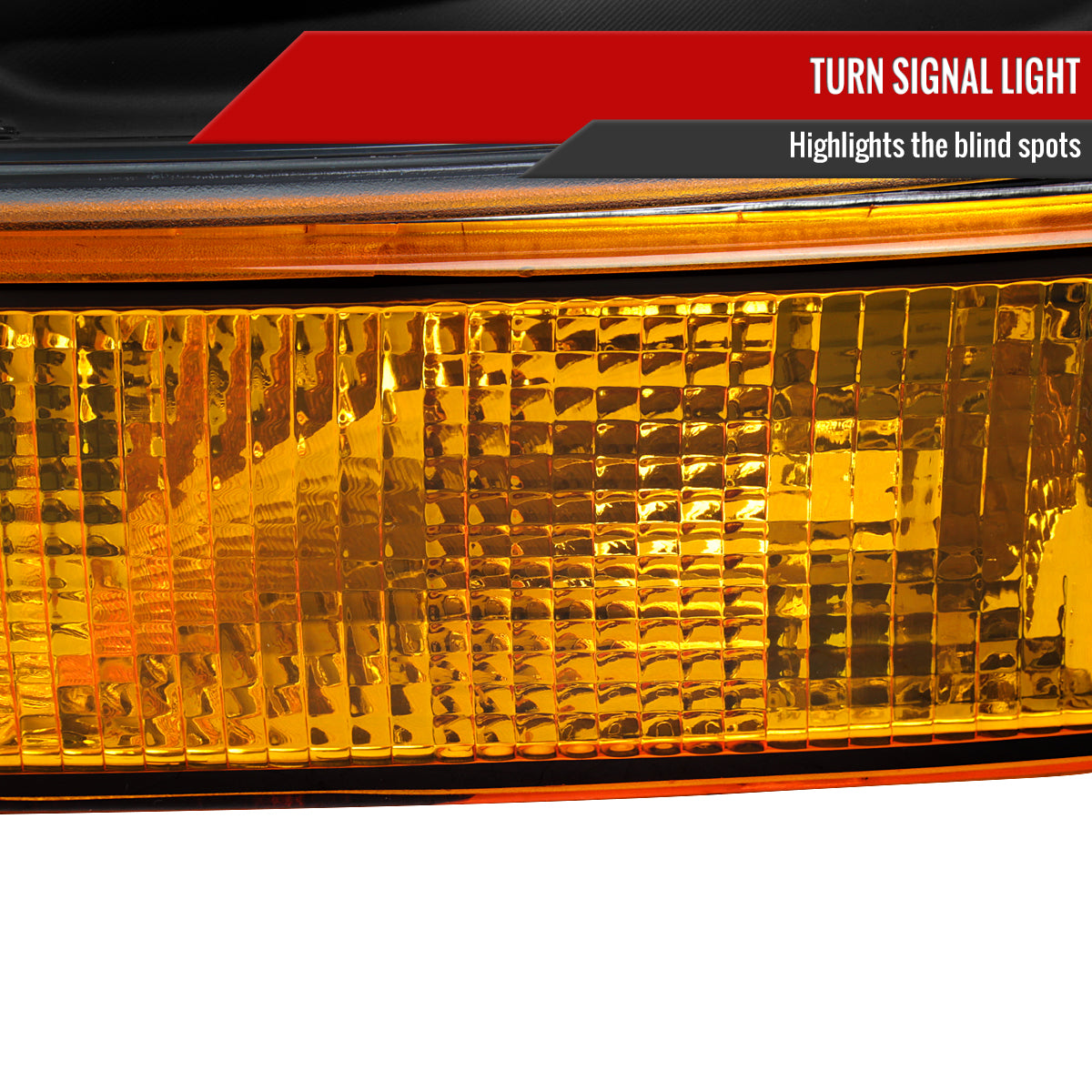2003-2023 Chevrolet Express/GMC Savana Factory Style Headlights w/ Amber Lens Bumper Lamp (Black Housing/Clear Lens)
