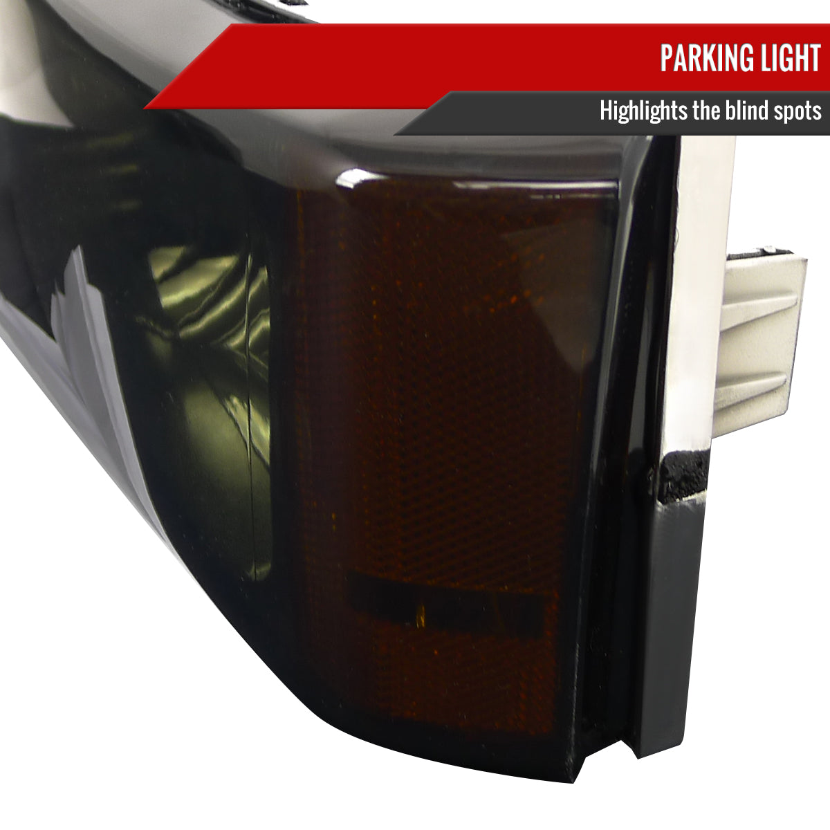 2002-2006 Chevrolet Avalanche/ 2003-2007 Silverado Factory Style Headlights w/ Bumper Lights (Chrome Housing/Smoked Lens)