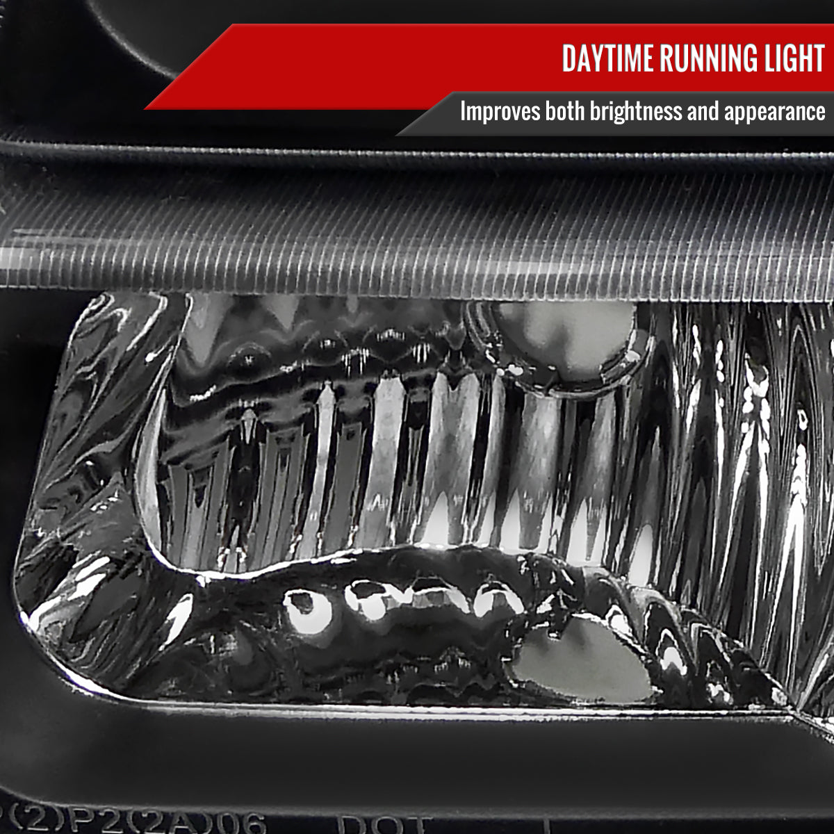 2002-2006 Chevrolet Avalanche/ 2003-2007 Silverado Factory Style Headlights w/ Bumper Lights (Matte Black Housing/Clear Lens)