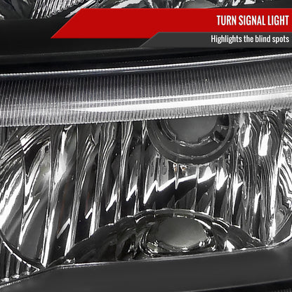 2002-2006 Chevrolet Avalanche/ 2003-2007 Silverado Factory Style Headlights w/ Bumper Lights (Matte Black Housing/Clear Lens)