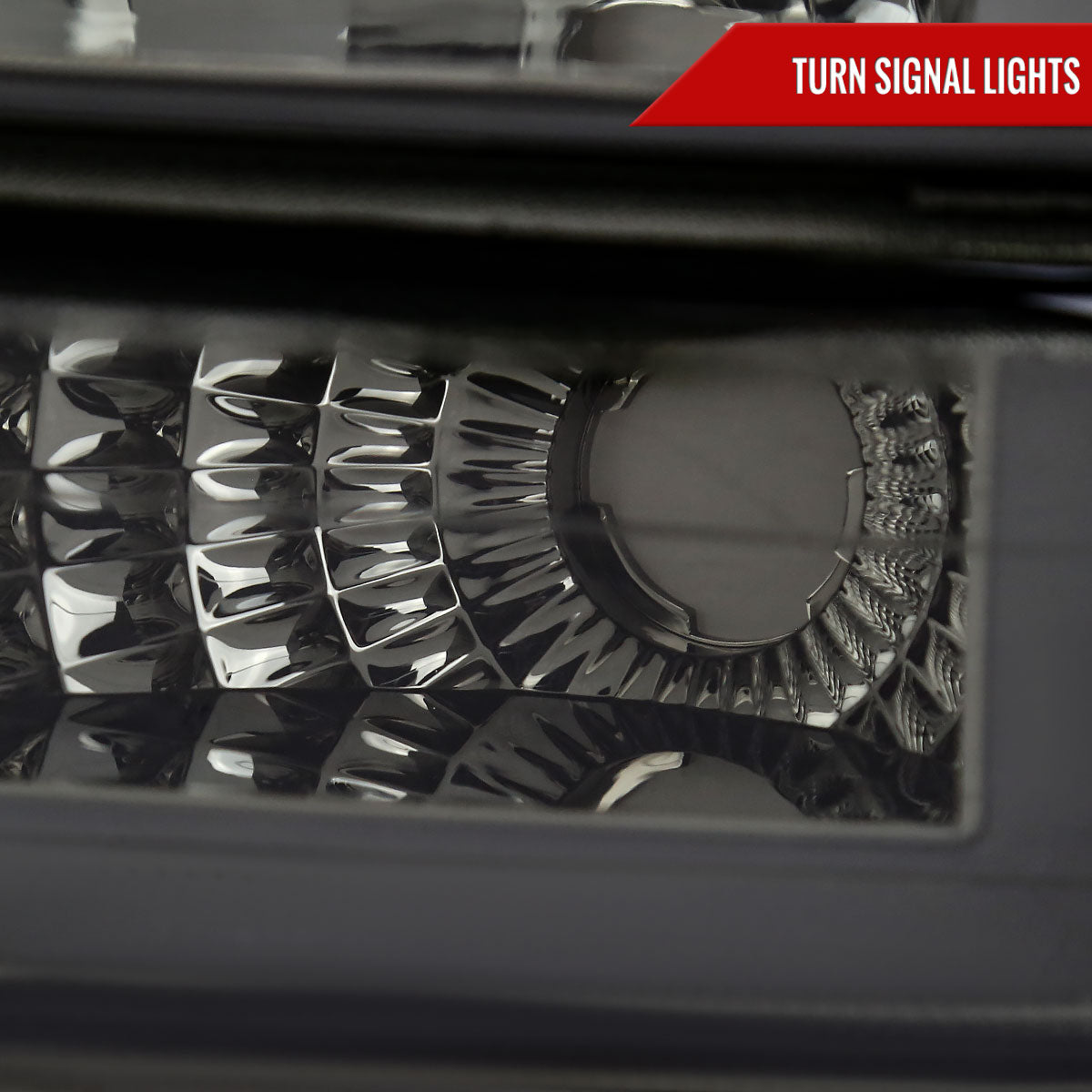 1999-2002 Chevrolet Silverado 1500 2500 / 2000-2006 Tahoe Suburban LED Bar Factory Style Headlights & Bumper Lights w/ Amber Reflector (Chrome Housing/Smoked Lens)