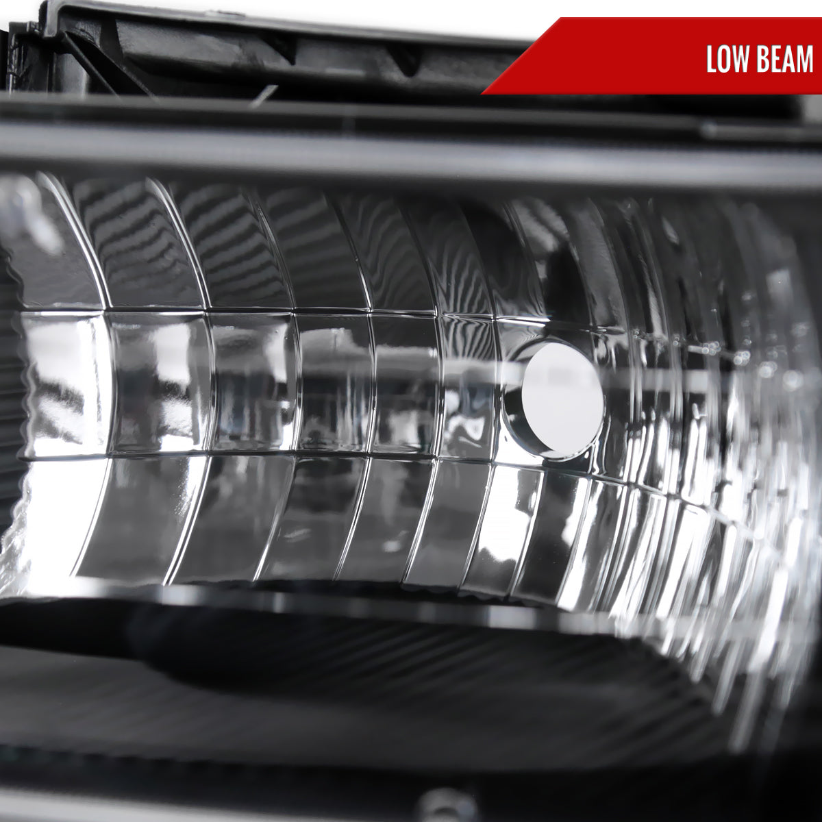 1999-2002 Chevrolet Silverado/ 2000-2006 Tahoe/Suburban Factory Style Headlights w/ Bumper Light Assembly (Matte Black Housing/Clear Lens)