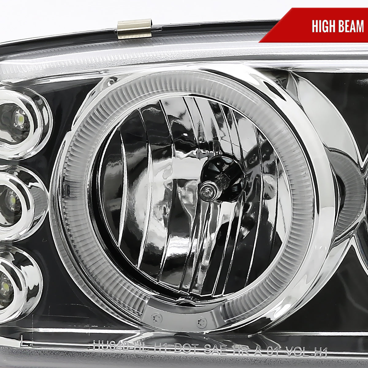 2001-2006 GMC Yukon + XL Denali/ 2002-2006 GMC Sierra Denali Dual Halo Projector Headlights w/ Bumper Lights (Chrome Housing/Clear Lens)