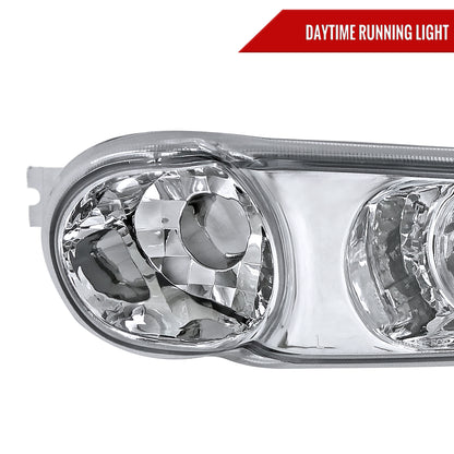 2001-2006 GMC Yukon + XL Denali/ 2002-2006 GMC Sierra Denali Dual Halo Projector Headlights w/ Bumper Lights (Chrome Housing/Clear Lens)