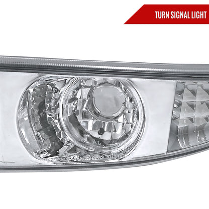 2001-2006 GMC Yukon + XL Denali/ 2002-2006 GMC Sierra Denali Dual Halo Projector Headlights w/ Bumper Lights (Chrome Housing/Clear Lens)