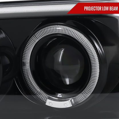 2001-2006 GMC Yukon + XL Denali/ 2002-2006 GMC Sierra Denali Dual Halo Projector Headlights w/ Bumper Lights (Jet Black Housing/Clear Lens)