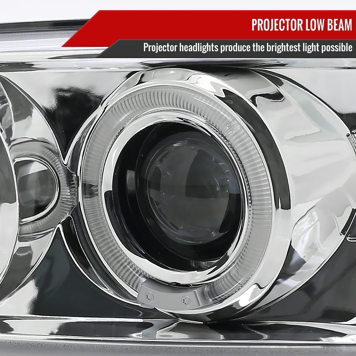 1999-2006 GMC Sierra/Yukon XL/SLT Dual Halo Projector Headlights & Bumper Lights (Chrome Housing/Clear Lens)