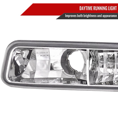 1999-2006 GMC Sierra/Yukon XL/SLT Dual Halo Projector Headlights & Bumper Lights (Chrome Housing/Clear Lens)