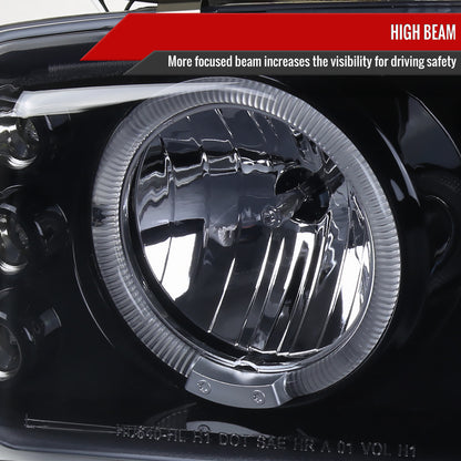1999-2006 GMC Sierra/Yukon XL/SLT Dual Halo Projector Headlights & Bumper Lights (Glossy Black Housing/Smoked Lens)