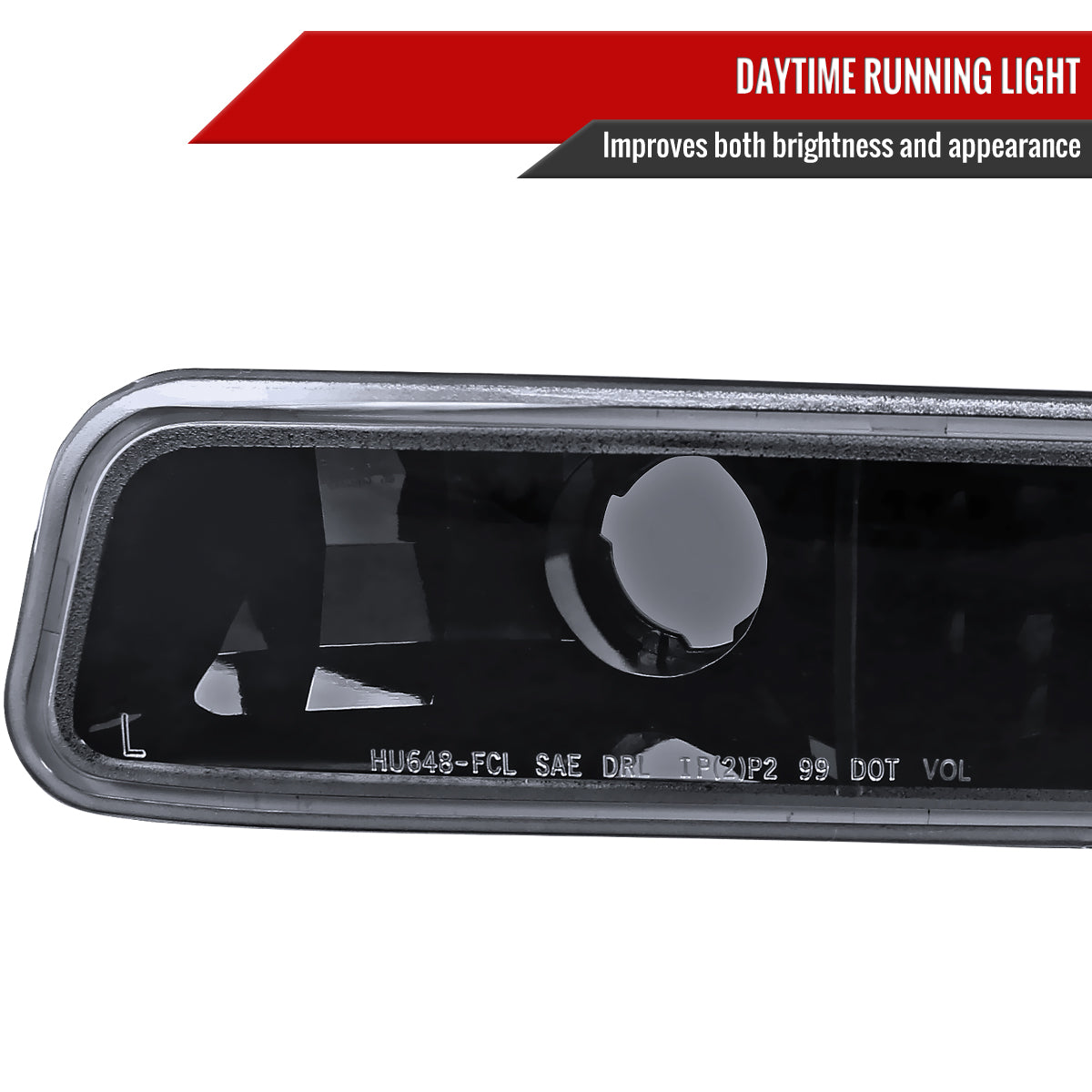 1999-2006 GMC Sierra/Yukon XL/SLT Dual Halo Projector Headlights & Bumper Lights (Glossy Black Housing/Smoked Lens)