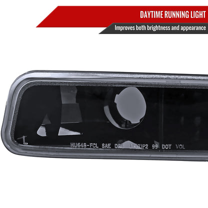 1999-2006 GMC Sierra/Yukon XL/SLT Dual Halo Projector Headlights & Bumper Lights (Glossy Black Housing/Smoked Lens)