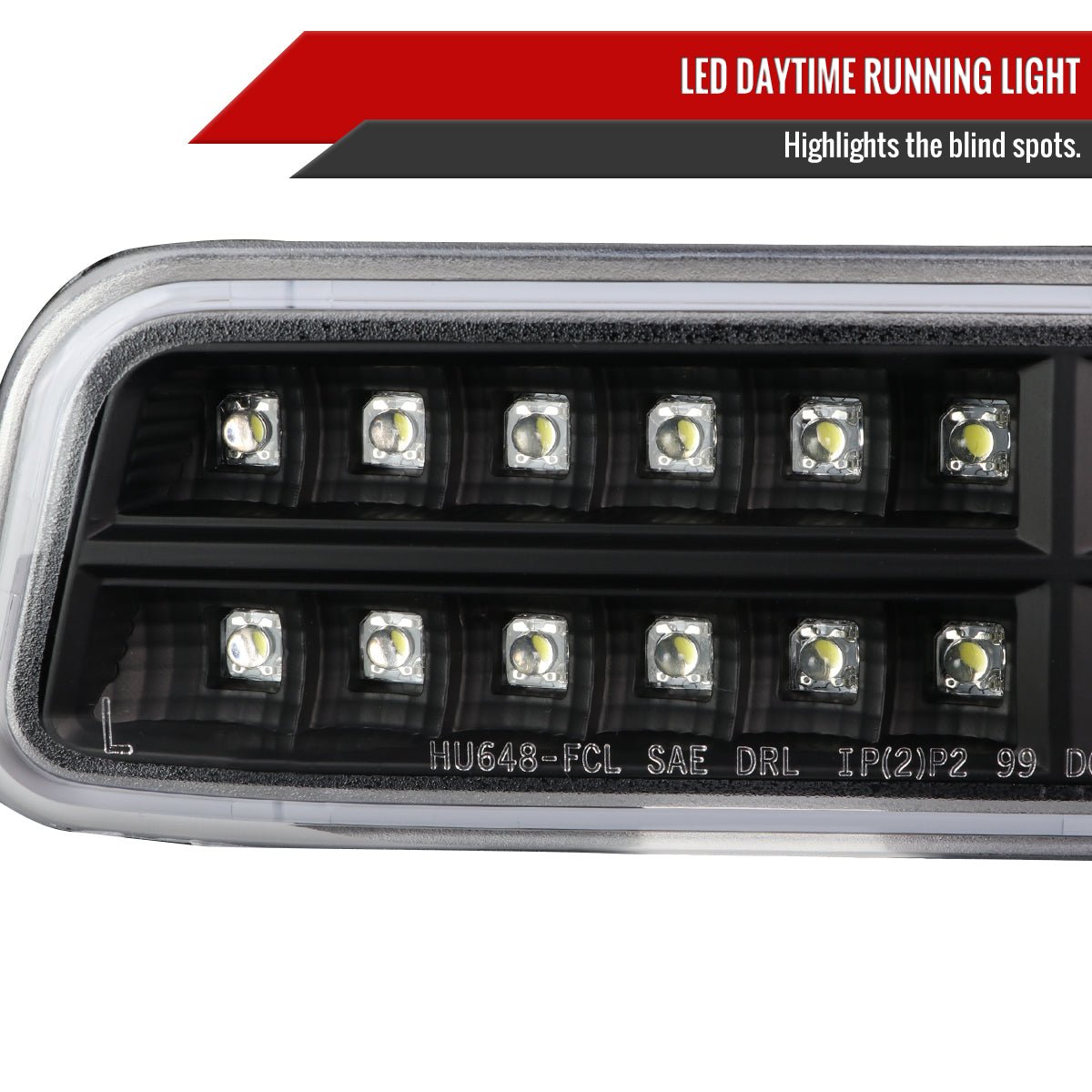 1999-2006 GMC Sierra/ 2000-2006 Yukon/Yukon XL Dual Halo Projector Headlights with LED Sequential Turn Signal Bumper Lights (Matte Black Housing/Clear Lens)