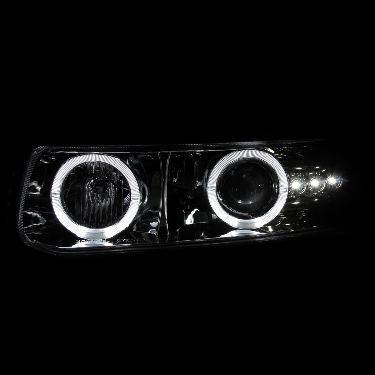 1999-2002 Chevrolet Silverado/ 2000-2006 Tahoe Suburban Dual Halo Projector Headlights w/ Bumper Lights (Chrome Housing/Clear Lens)