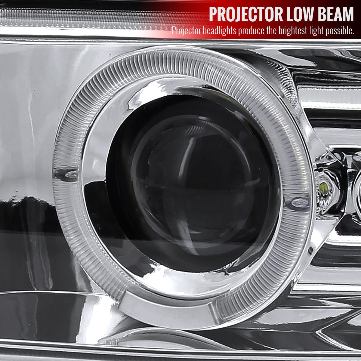 1999-2002 Chevrolet Silverado/ 2000-2006 Tahoe Suburban Dual Halo Projector Headlights w/ Bumper Lights (Chrome Housing/Clear Lens)